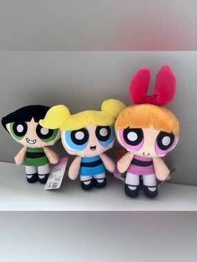 Powerpuff Girls Plush Set (Blossom, Bubbles & Buttercup) 8” BNWT